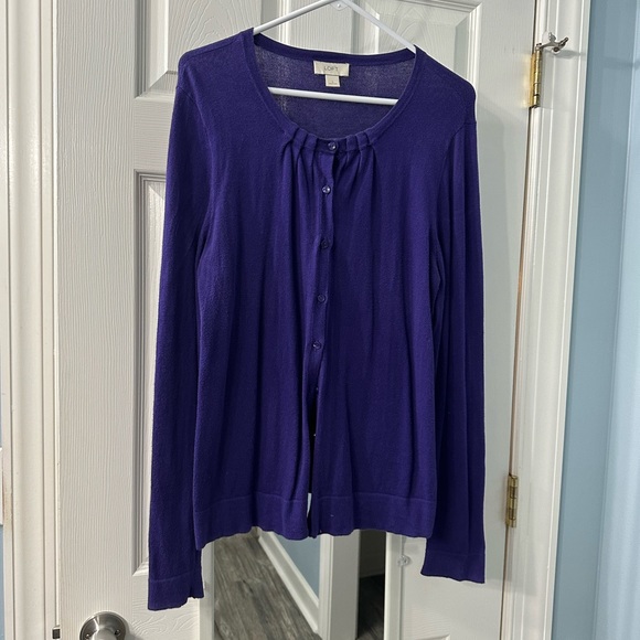 LOFT Purple Cardigan - Picture 1 of 3